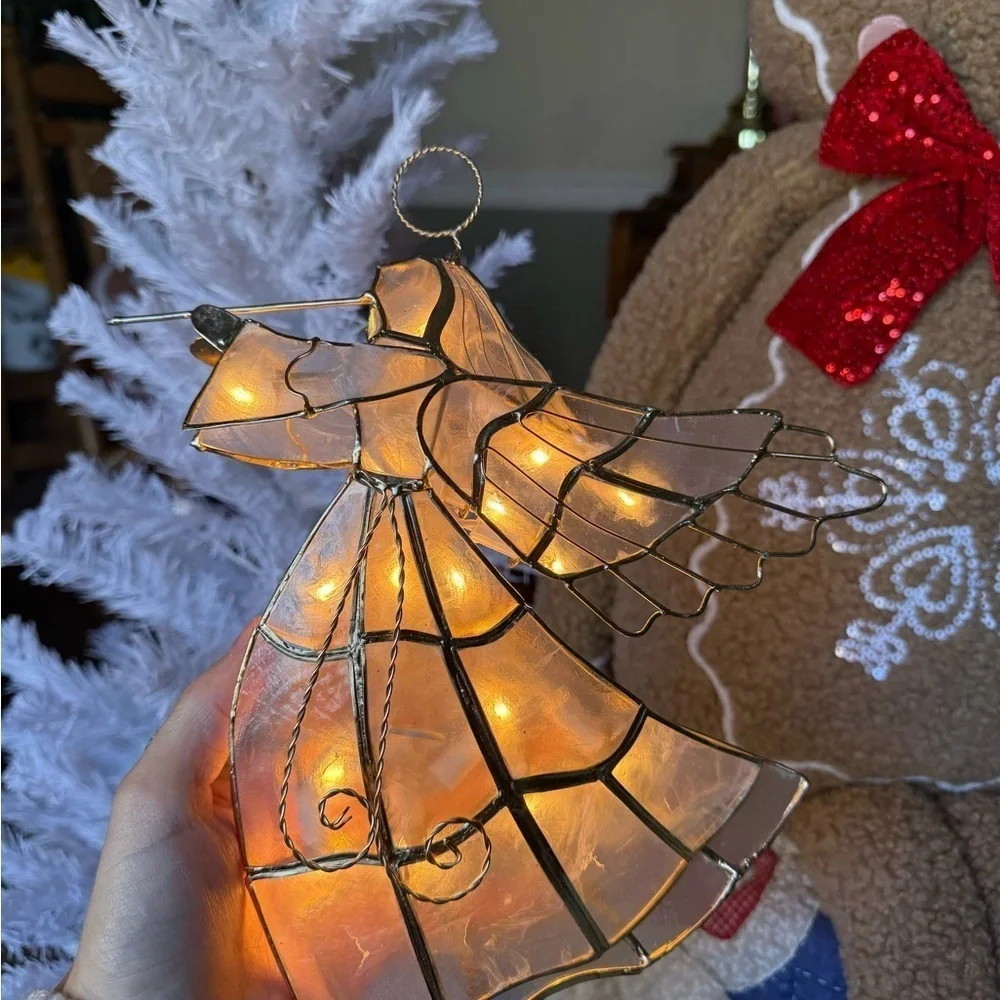 Rare Vintage 1975 Illuminated Angel Tree Ornament
